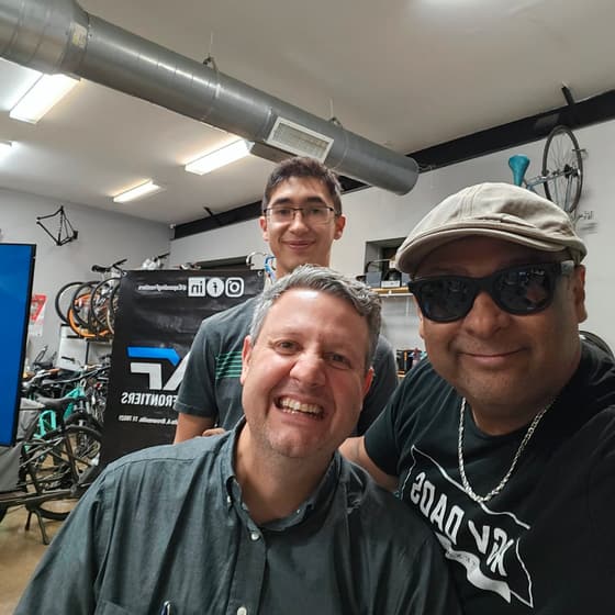 Mauricio Piña with people at industry and community events