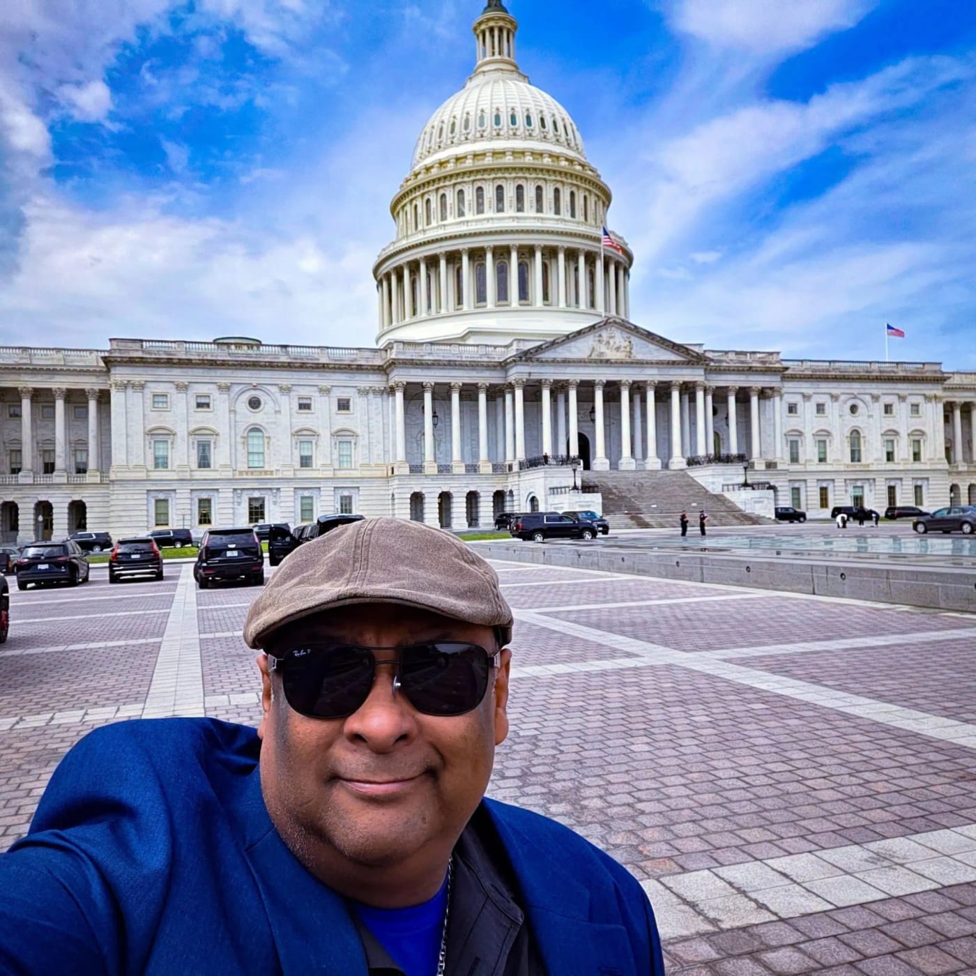 Moe outside the United States Capitol in Washington